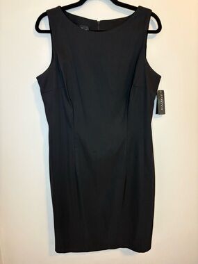 AGB Black Sheath Dress Size 14 Sleeveless Stretch Career Classic NWT